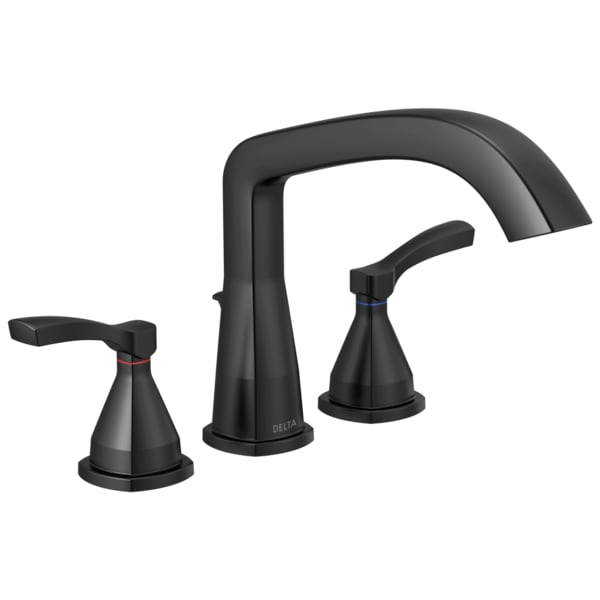 3-hole 8-16" installation Hole Deck-Mount without Diverter Tub Filler Faucet, Matte Black